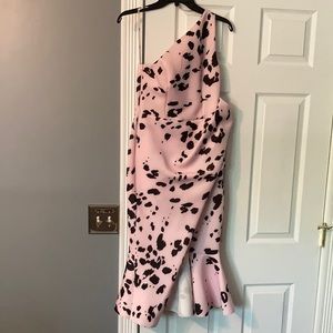 ASOS pink and black midi dress. Size 6. Nwt
